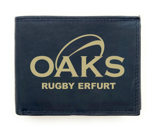 Ledergeldbörse schwarz quer | Erfurt Oaks Rugby