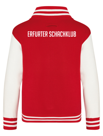 College Sweatjacke | Kinder | FireRed/White - Erfurter Schachklub