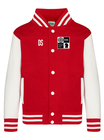 College Sweatjacke | Kinder | FireRed/White - Erfurter Schachklub