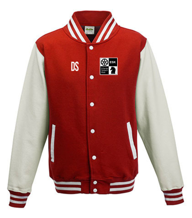 College Sweatjacke | Unisex | Fire Red/White - Erfurter Schachklub