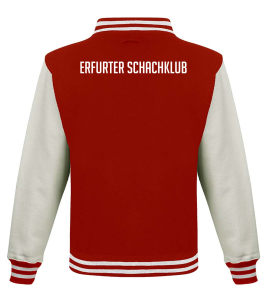 College Sweatjacke | Unisex | Fire Red/White - Erfurter Schachklub