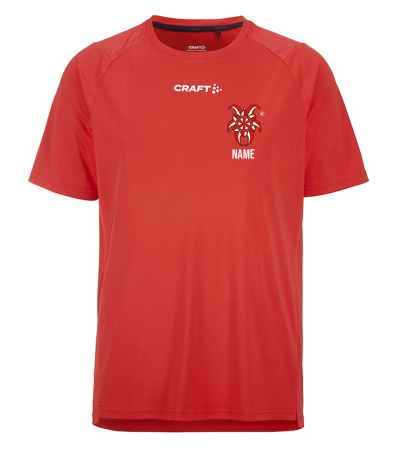 Trainingsshirt für Kinder/Herren | CRAFT  Rush SS 2.0 | rot | Marbacher Karneval Verein e.V.