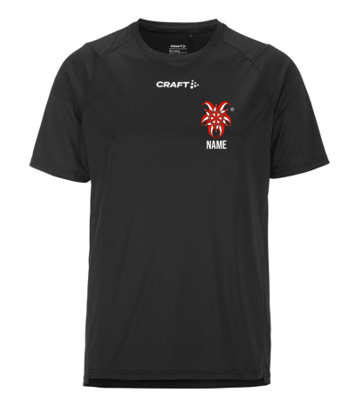 Trainingsshirt für Kinder/Herren | CRAFT  Rush SS 2.0 | schwarz | Marbacher Karneval Verein e.V.