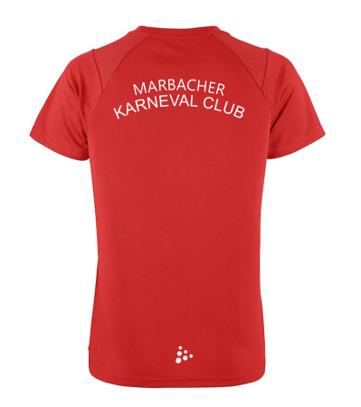 Trainingsshirt für Damen | CRAFT  Rush SS 2.0 | rot | Marbacher Karneval Verein e.V.