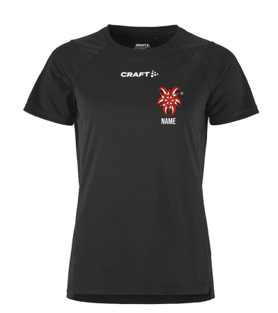 Trainingsshirt für Damen | CRAFT  Rush SS 2.0 | schwarz | Marbacher Karneval Verein e.V.