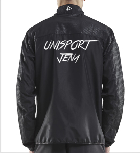 Windjacke für Herren | CRAFT Rush Wind Jkt | schwarz | USV Jena Unisport