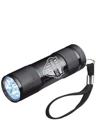 LED Taschenlampe | Aluminium | schwarz | Logo | FC An Der...